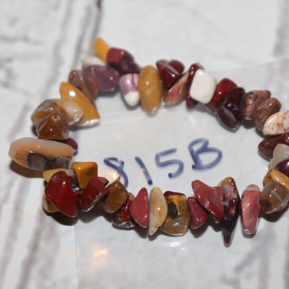 Earth-Tone Mixed Stone Bracelet | 7" Elastic | NWOT | Polished Natural Beads - Picture 2 of 4